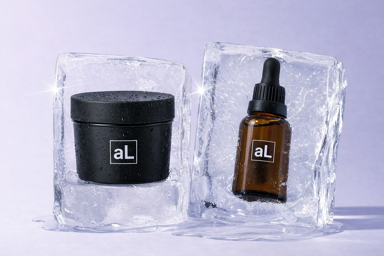 Δύο προϊόντα περιποίησης μέσα σε πάγο.jpg